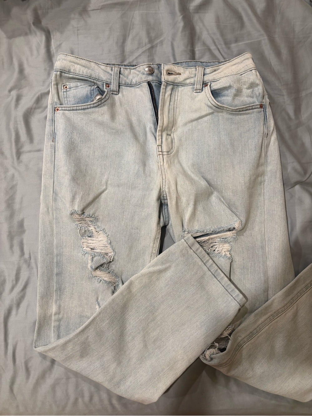 wild fable Light Blue Distressed Boyfriend Jeans